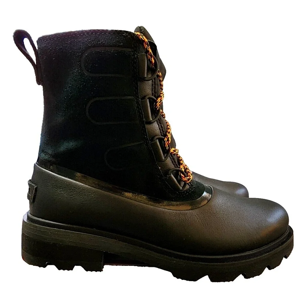 SOREL® (Women's‎ 8 M) Lennox™ Street Lace Waterproof Rain Duck Boot, Black/Black